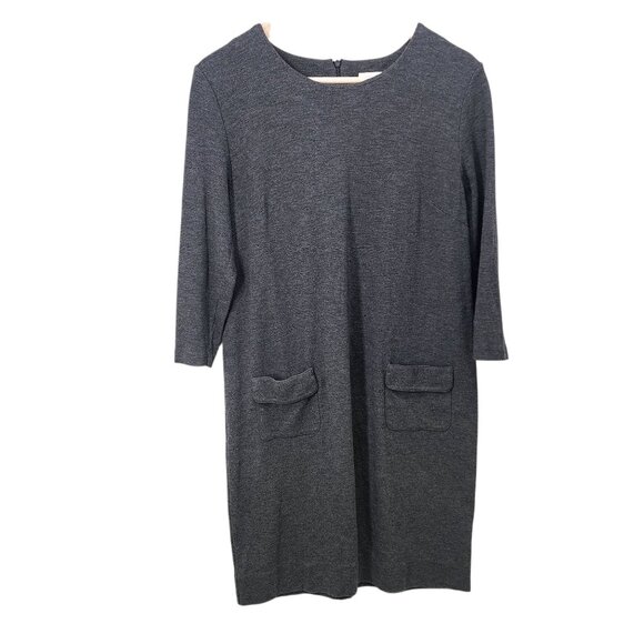 J. Jill Gray Ponte Dress With Pockets & Back Zipper For Women M Petite‎ - Picture 7 of 7